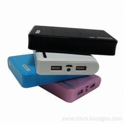 10,000mAh Portable Battery Charger with Double-USB, 5V/900mA Input, with Lithium Electric Core